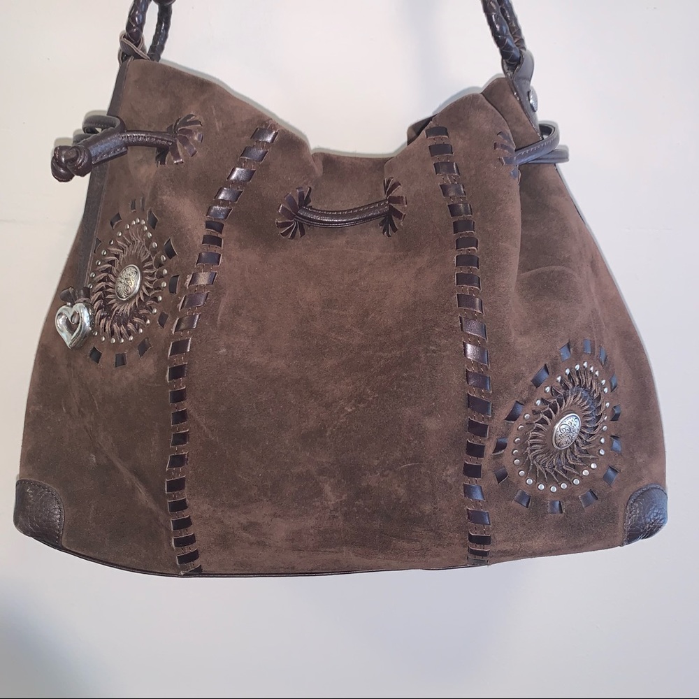 Brighton Suede Large Drawstring Bag - image 2